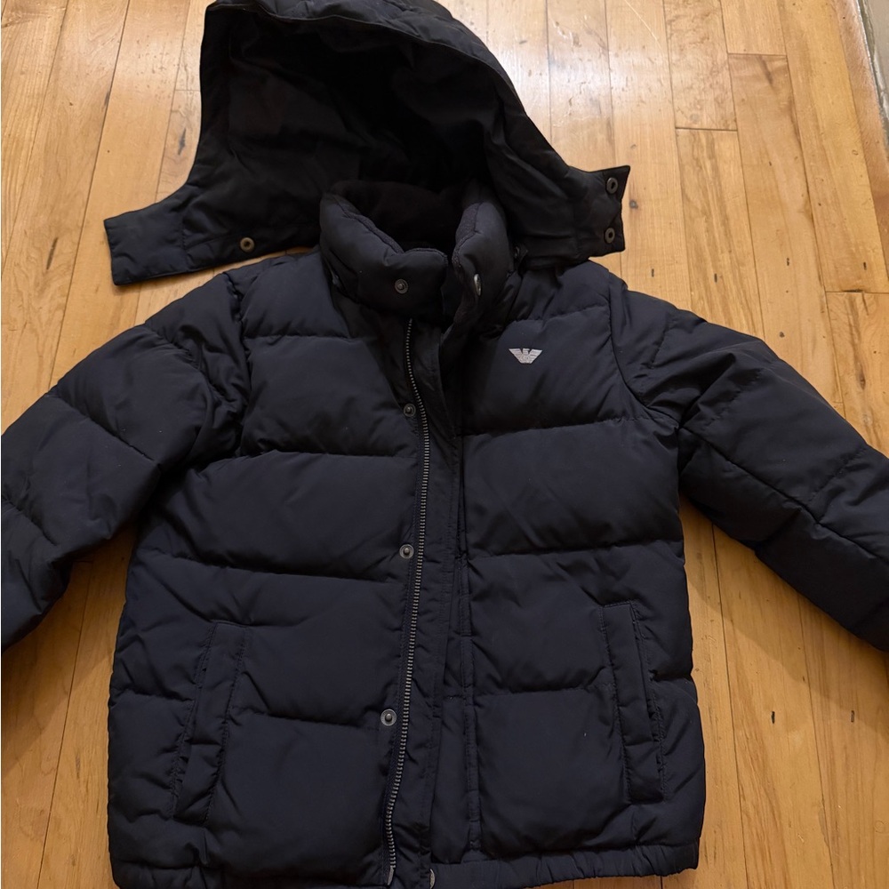 Indigo Blue Black Puffer Jacket